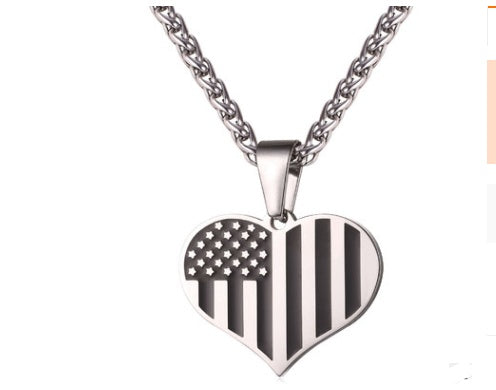 316L stainless steel military flag necklace